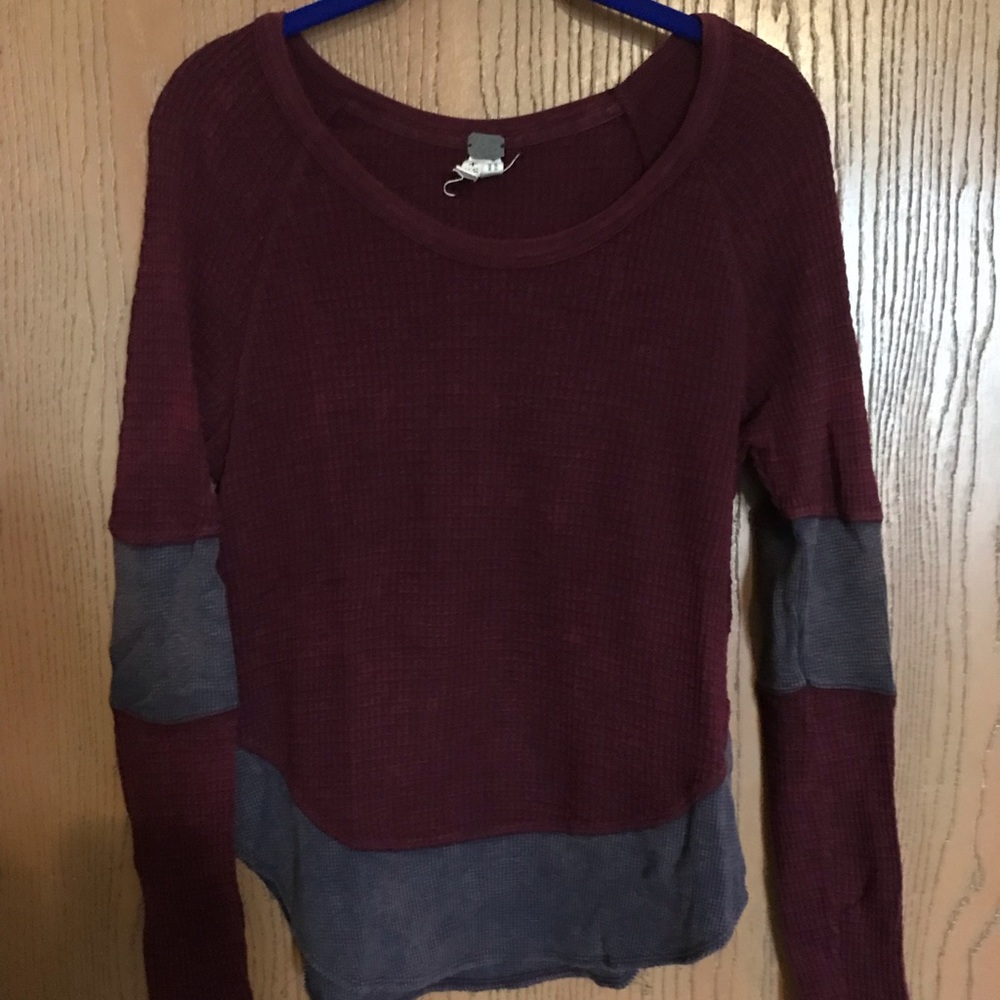 Free People Waffle Shirt